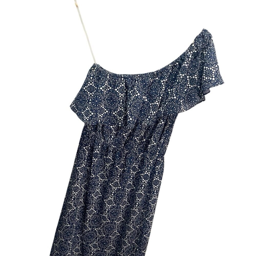 Allison Joy Evereve One Shoulder Ruffle Romantic Dress Size S‎ Boho Midi Flounce
